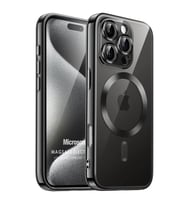 Microsonic Apple iPhone 16 Pro Max Kılıf MagSafe Luxury Electroplate Siyah (Siyah)