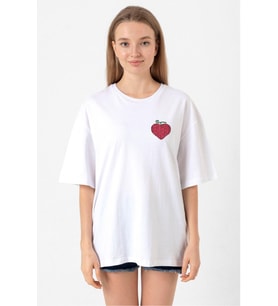 One Piece Anime Ope Ope Devil Fruit Beyaz Kadın Oversize Tshirt