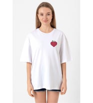 One Piece Anime Ope Ope Devil Fruit Beyaz Kadın Oversize Tshirt