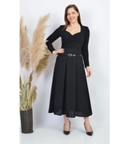 SORALLİNE 755 ETAMİN DESEN SİYAH BAYAN BAHARLIK ETEK 90 CM BOYUNDA