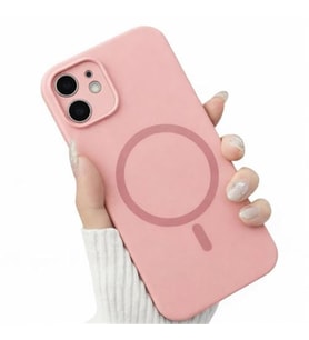 Coverzone iPhone 11 ile Uyumlu Kadife ?� Y�zeyli Premium Silikon K?l?f MagSafe ile Uyumlu Kablosuz ?arj Destekli Darbe Emici Yumu?ak Dokulu Koruma Tasar?ml? Telefon K?l?f? Kum Pembe