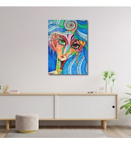 ArtofWallDesign ''Kadın Kübizm Kız Portre'' Cam Tablo UV