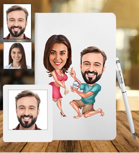 Kişiye Özel Sevgili Tasarımlı Karikatür Deri Defter & Metal Tükenmez Kalem + Ahşap Çerçeve hediye 23