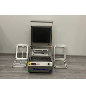 MakroPack Paslanmaz Manuel Kase Kapatma 5 Kalıp 1-2-3-4-6 Bölmeli Tabak Kapatma Makinesi