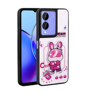 ViVo Y17s Kılıf Parlayan Kabartmalı İkonik Figürlü Amas Silikon Kapak (Beyaz)