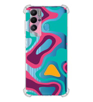 PrintiFy Tecno Pova Neo Uyumlu Köşe Korumalı Renkli Desen Tasarımlı Şeffaf Silikon Kılıf
