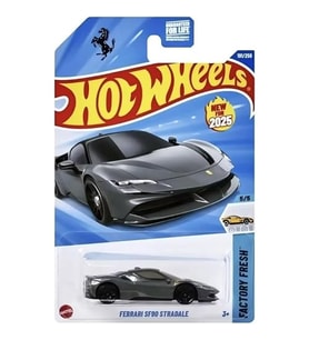 Hot Wheels Ferrari Sf90 Stradale [Siyah/Koyu Gri] Fabrika Taze 5/5, 191/250, 2025 Için Yeni!, 1:64 Ö