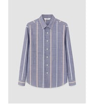 LCW ECO Mavi Regular Fit Çizgili Erkek Gömlek