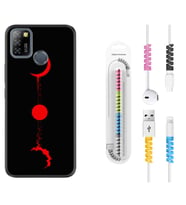 INFINIX Smart 4 5 6 Zero 8 S5 Pro Kılıf Kablo Koruma Spiral Silikon Red Moon 1710