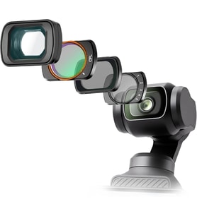 DJI Osmo Pocket 3/4 ile Uyumlu 4'lü Sinematik Filtre Seti - CPL, ND2-32 Değişken ND, Black Mist 1/4, Geniş Açı Lens - Vlogger ve Manyetik Kamera Aksesuarı - Lens Set