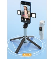 Şarjlı Bluetooth LED Işıklı Selfie Çubuğu Tripod Siyah PD-P06-V2