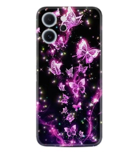 Oppo Reno 14F Kılıf Boutique Baskılı Resimli Pembe Neon Kelebekler Pcode -100