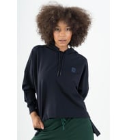 Maraton Oversize Kadın Kapüşonlu Lacivert Sweatshirt