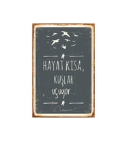 Hayat Kisa Kuslar Ucuyor Cemal Sureya Retro Vintage Mdf Tablo Tr1050