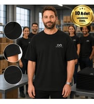 Logonuza Özel 10 Adet Oversize Siyah Tişört - Pamuk Unisex Kurumsal Tişört