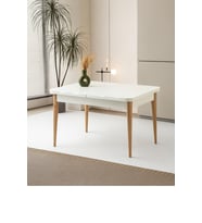 Kelebek Ortadan Açılır Büyüyen Yemek Masası Beyaz 80x130cm