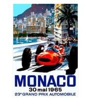 ""monaco Grand Prıx"" Vintage Otomobil Yarışı Baskısı Tablo Ahşap Poster Dekoratif