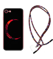 Apple iPhone 5 6 7 8 Plus Se XR Kılıf Boyun Asklı Rasta Silikon Red Moons 1747