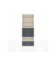 Arges Dolap 4 Raflı 4 Çekmeceli 88x30x243 Aytaşı-Antrasit