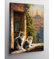 Kanvas Tablo İstanbul Ve Yavru Kediler