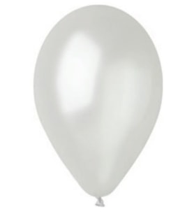 Balon Beyaz Metalik Balon - 10 adet