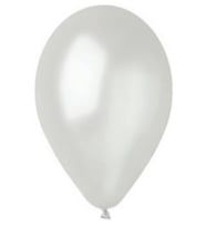 Balon Beyaz Metalik Balon - 10 adet