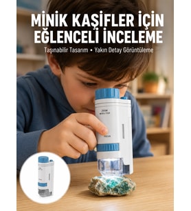 Pmma Optik Lensli Kompakt Taşınabilir Mikroskop Yeni Nesil