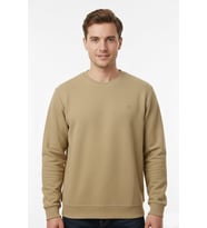 Erkek Büyük Beden Sıfır Yaka Selanik Sweatshirt BGL-ST04927 (Bej)