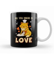Cute & Funny All You Knead Is Love Cat Kneading Kupa Bardak Porselen