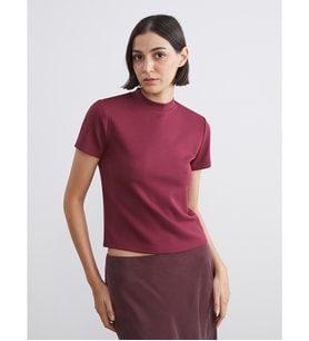 LCW Vision Bordo Soft Touch Kadın Tişört