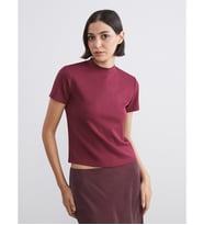 LCW Vision Bordo Soft Touch Kadın Tişört