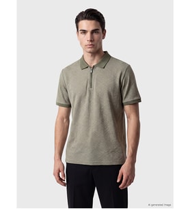 LCWAIKIKI Classic Haki Polo Yaka Dokulu Erkek Tişört