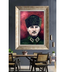 Gümüş Çerçeveli Atatürk Tablo za185