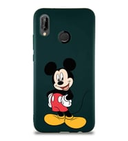 Huawei P20 Lite Soft Premier Kapak Mickey Mouse-E Tasarımlı Silikon Kılıf - Yeşil (Şeffaf)