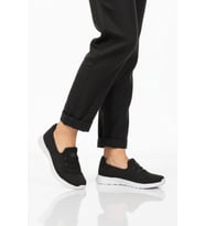 Walkway Bej Fileli Hafif Esnek Kolay Giyilebilir Kadın Casual Ayakkabı 575 G (Siyah - Beyaz)