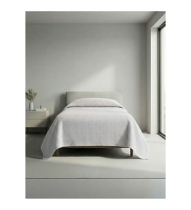 Sofline Premium %100 Pamuk Tek Kişilik Yazlık Pike, Yatak Örtüsü, Terletmez Kumaş(PUDRA RENK) (160x240cm)