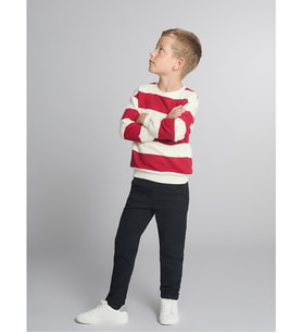 LCW Kids Siyah Beli Lastikli Slim Fit Erkek Çocuk Jean Pantolon