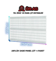 Yeşil Bahçe Teli Panel Çit 100 cm x 250 cm = 4-Adet (Y.Yeşil)
