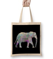 Geometric Animal Elephant Bez Çanta Uzun Saplı