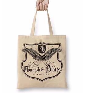 Harry Potter Flourish And Blotts Bez Çanta Uzun Saplı