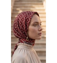 Luven Sara LS Desen Eşarp Bordo