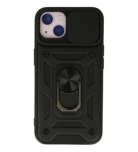 Durukar® iPhone 13 Kılıf Pars Lens Yüzüklü Silikon - Siyah