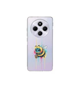 Redmi 14C ile uyumlu Splash arı tasarımlı şeffaf silikon kılıf