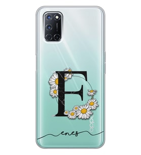 Oppo Papatya Harf Tasarımlı Şeffaf Telefon Kılıfı