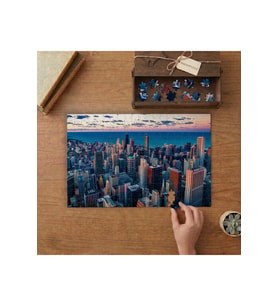Akşamüstü Şehir Manzarası - Yüksek Binalar Tasarımı 240 parça Ahşap Puzzle Ahşap Kutuda MP04525