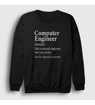 Presmono Unisex Beyaz Computer Engineer Hediye Bilgisayar Mühendisi Sweatshirt 536858tt (Siyah)