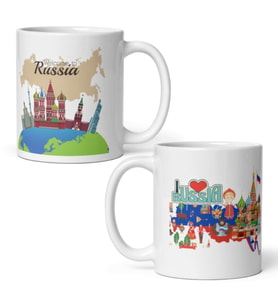 Rusya Kupa Bardak 2 Adet Seyahat Hatıra Russia Mug (Karışık)
