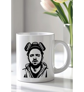 Breaking Bad Jesse Pinkman Tasarımlı 330ml Baskılı Beyaz Seramik Kupa Bardak