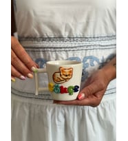 Kedi Figürlü  İsimli Kupa Mug (Krem)