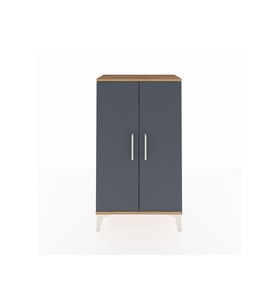 Arges Komodin 2 Raflı 2 Kapaklı 60x30x106 Çam-Antrasit